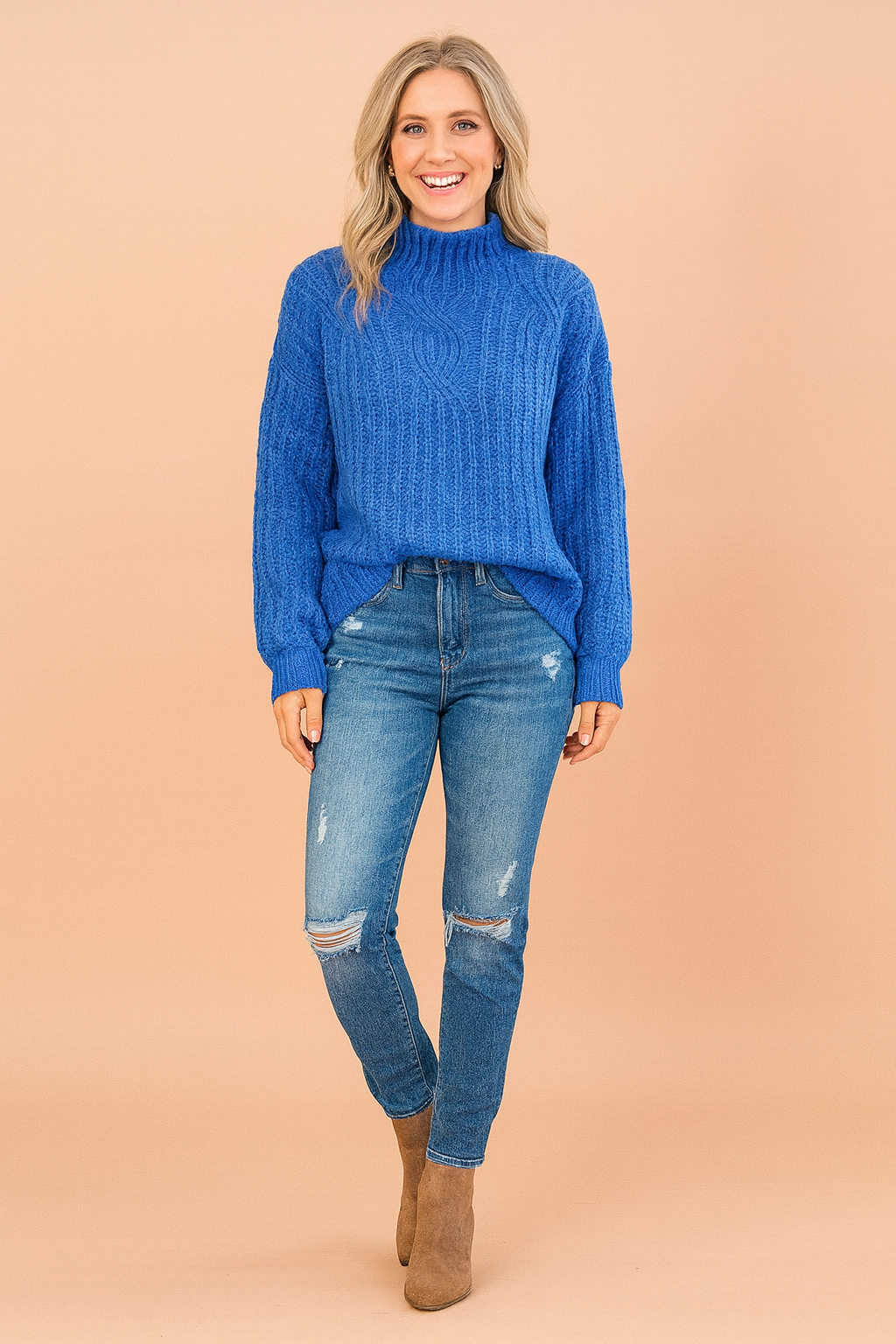 Alicja | Cable-knit turtleneck sweater