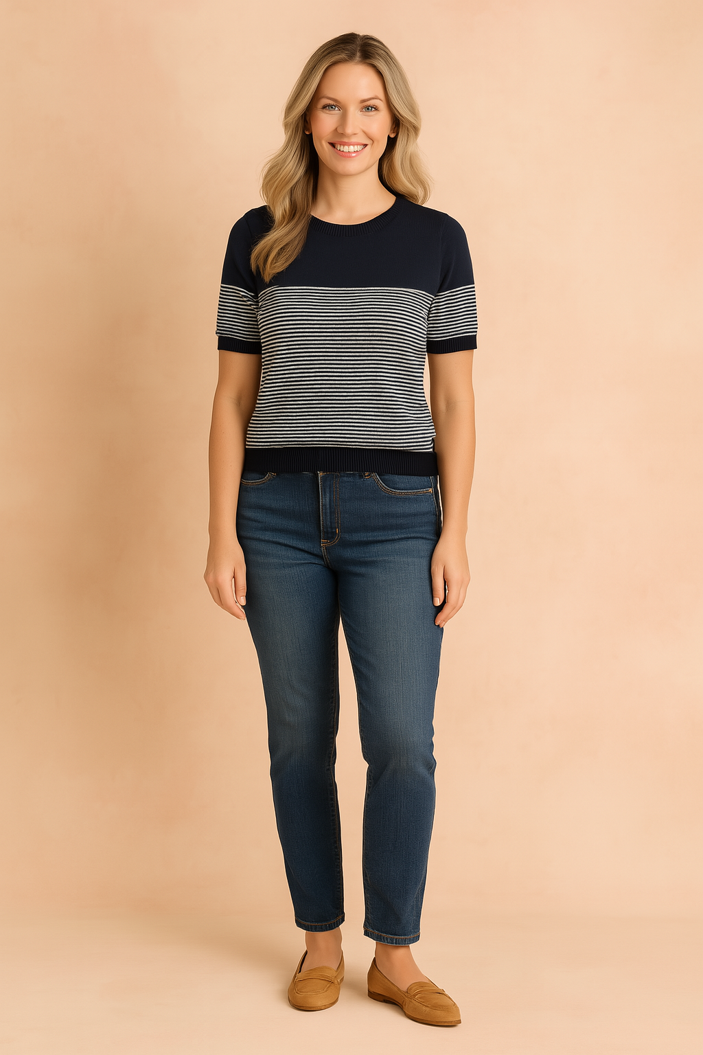 EDITH | Striped short-sleeved top