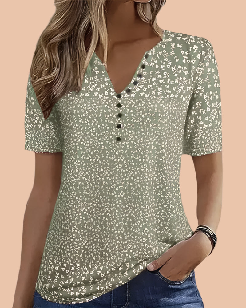 Flora | Short sleeve with a subtle pattern