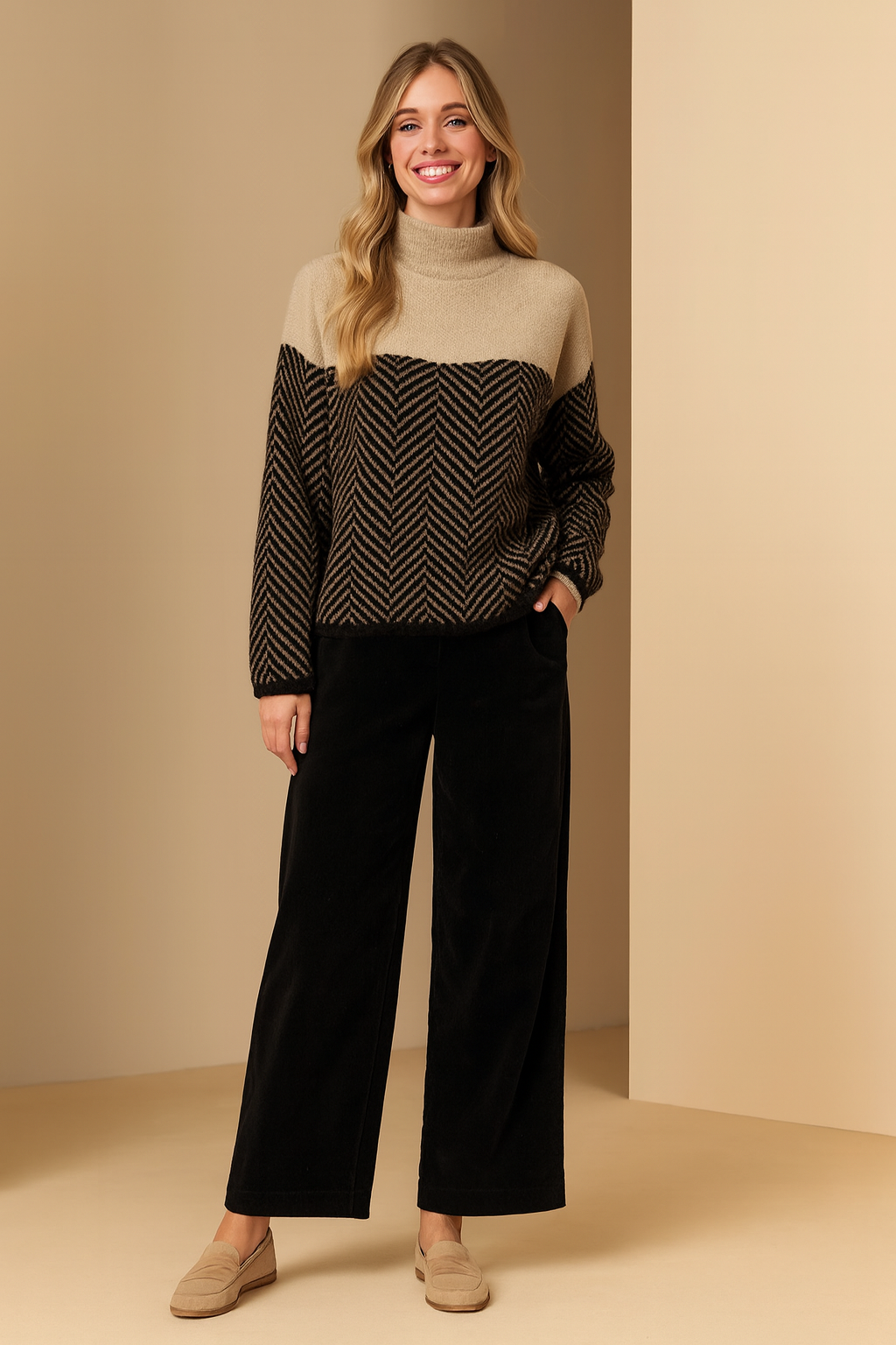 Klara | Geometric panel sweater