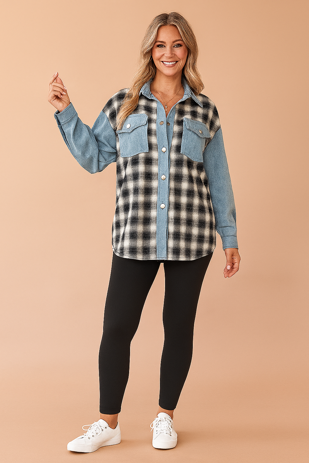 LILY | Oversized Checked Shirt Blouse