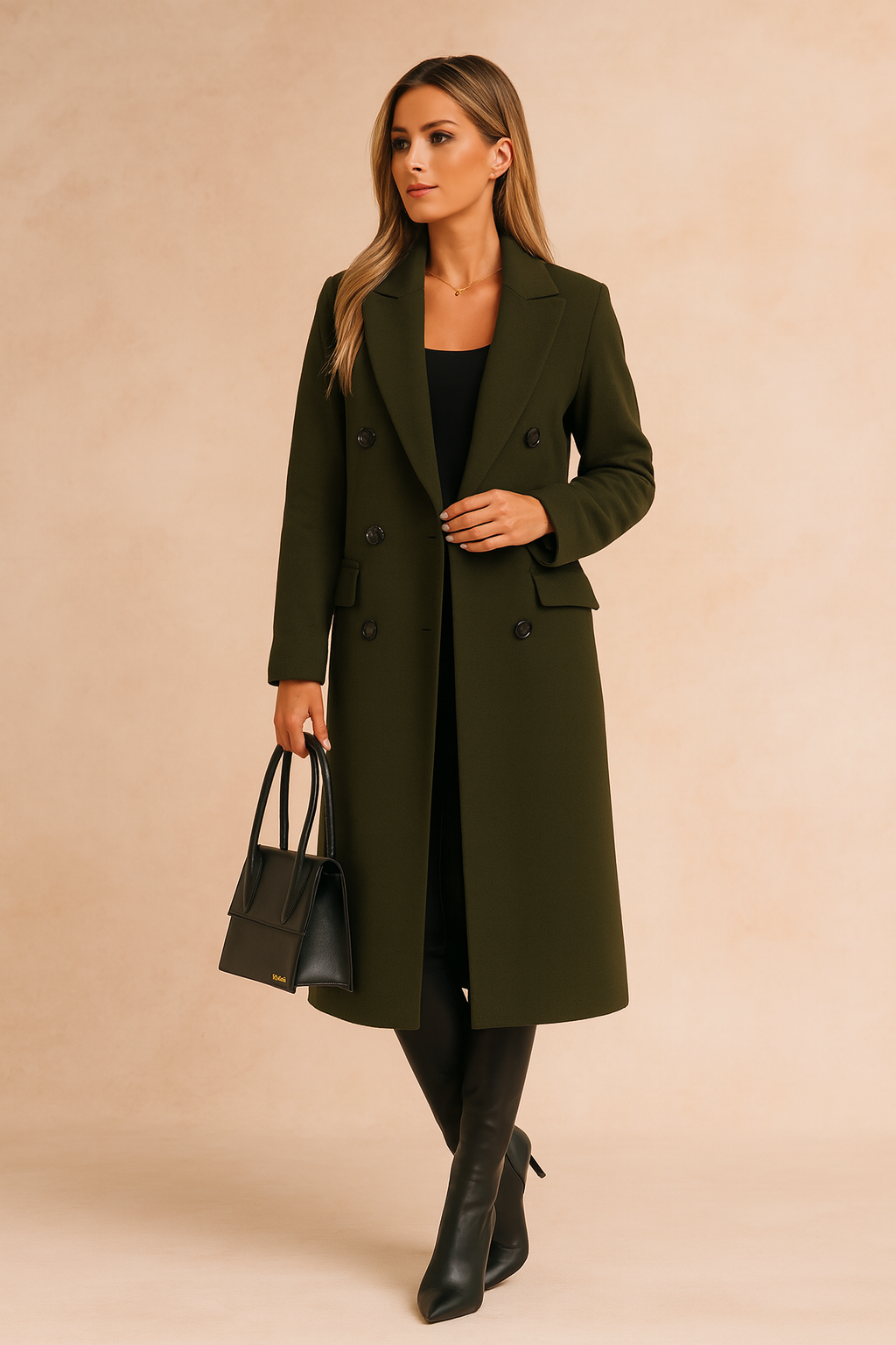 Madison | Tailored Double-Breasted Longline Women’s Blazer Coat