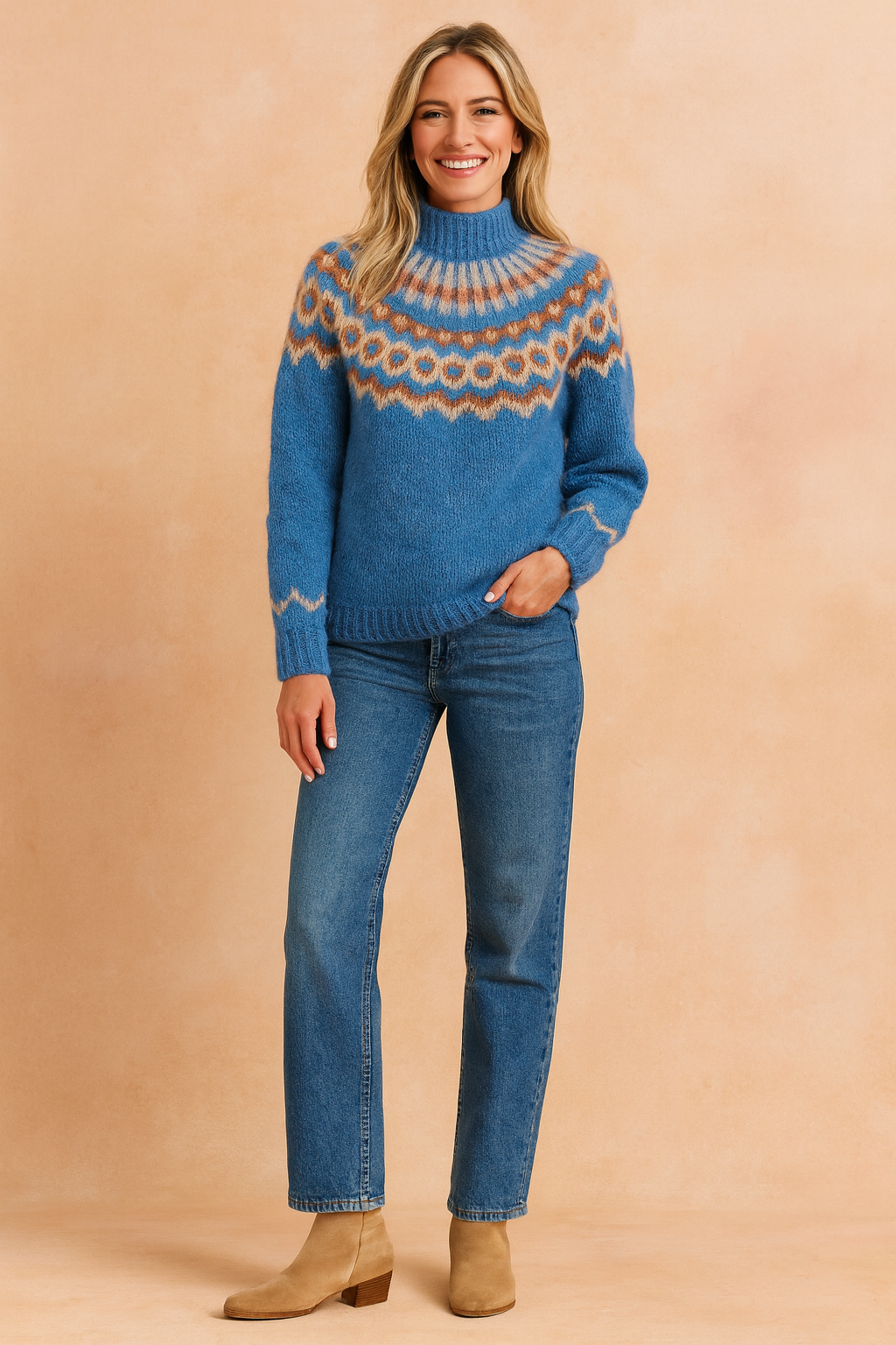 Natalia | Sweater with a decorative yoke