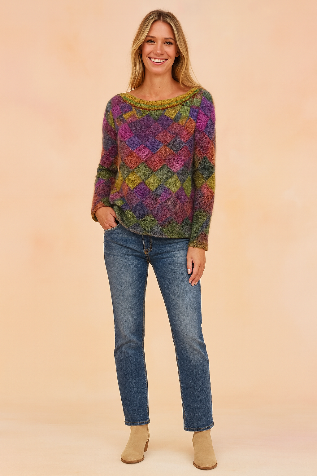 Nina | Colorful checkered sweater