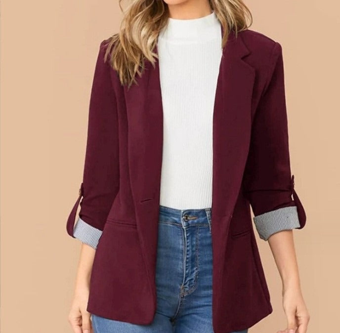 Women's Elegant Blazer Lightweight Versatile Fabric