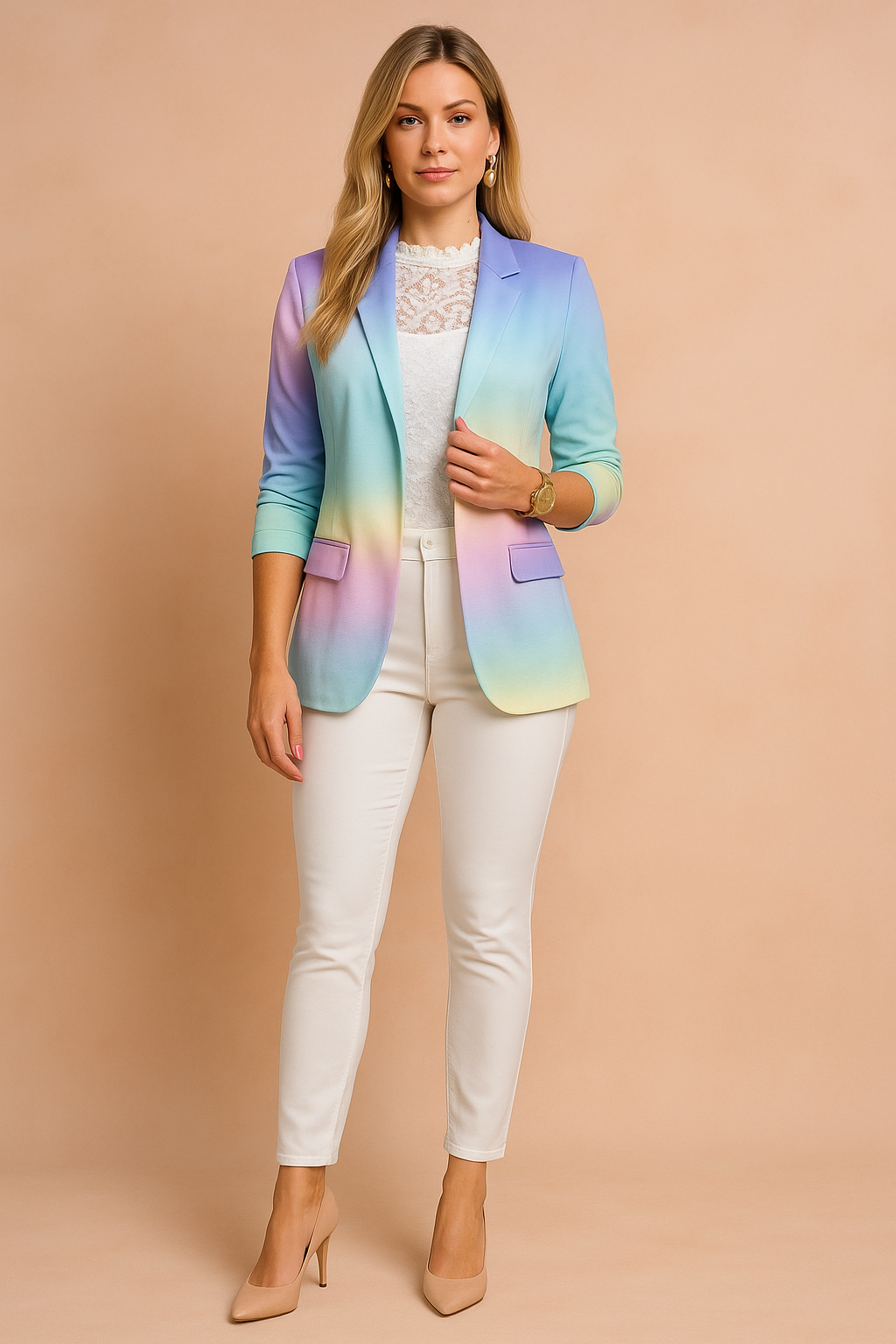 Women's Stylish Jacket with Shawl Collar Lightweight High-Quality Fabric