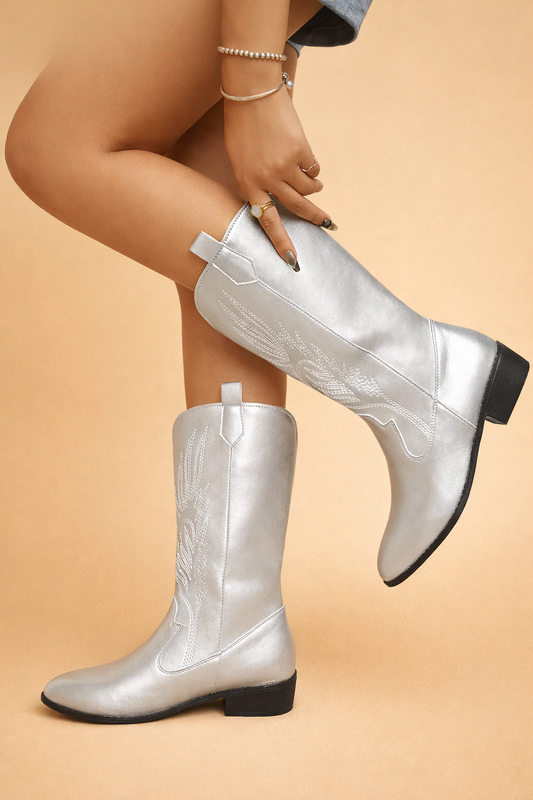 AMELIA | Stylish PU Leather Soft Lining Cowboy Boots