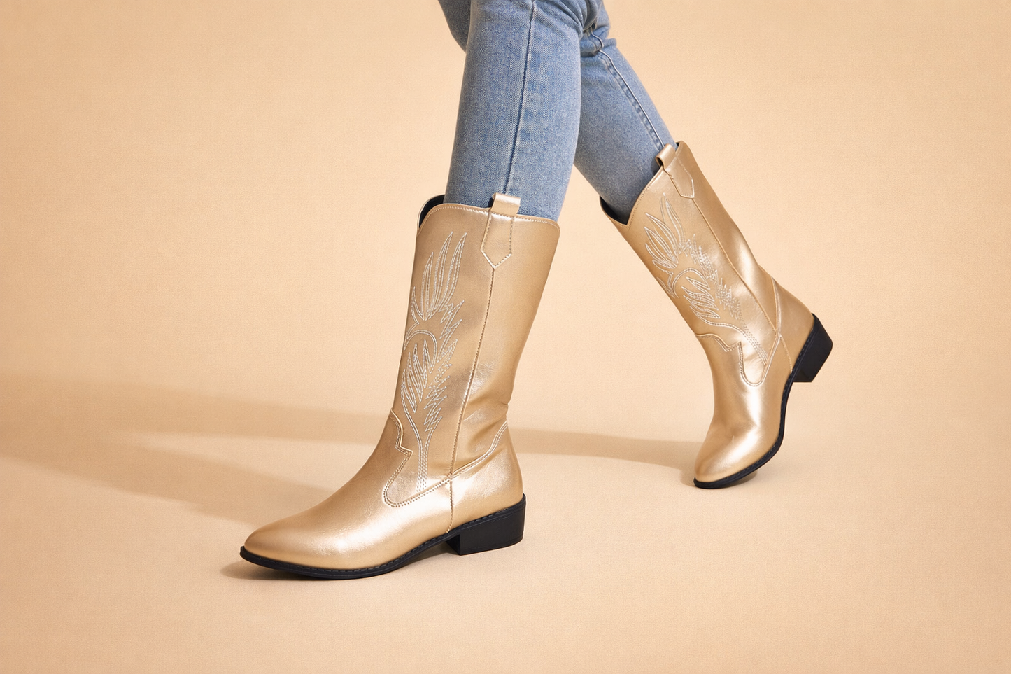 AMELIA | Stylish PU Leather Soft Lining Cowboy Boots