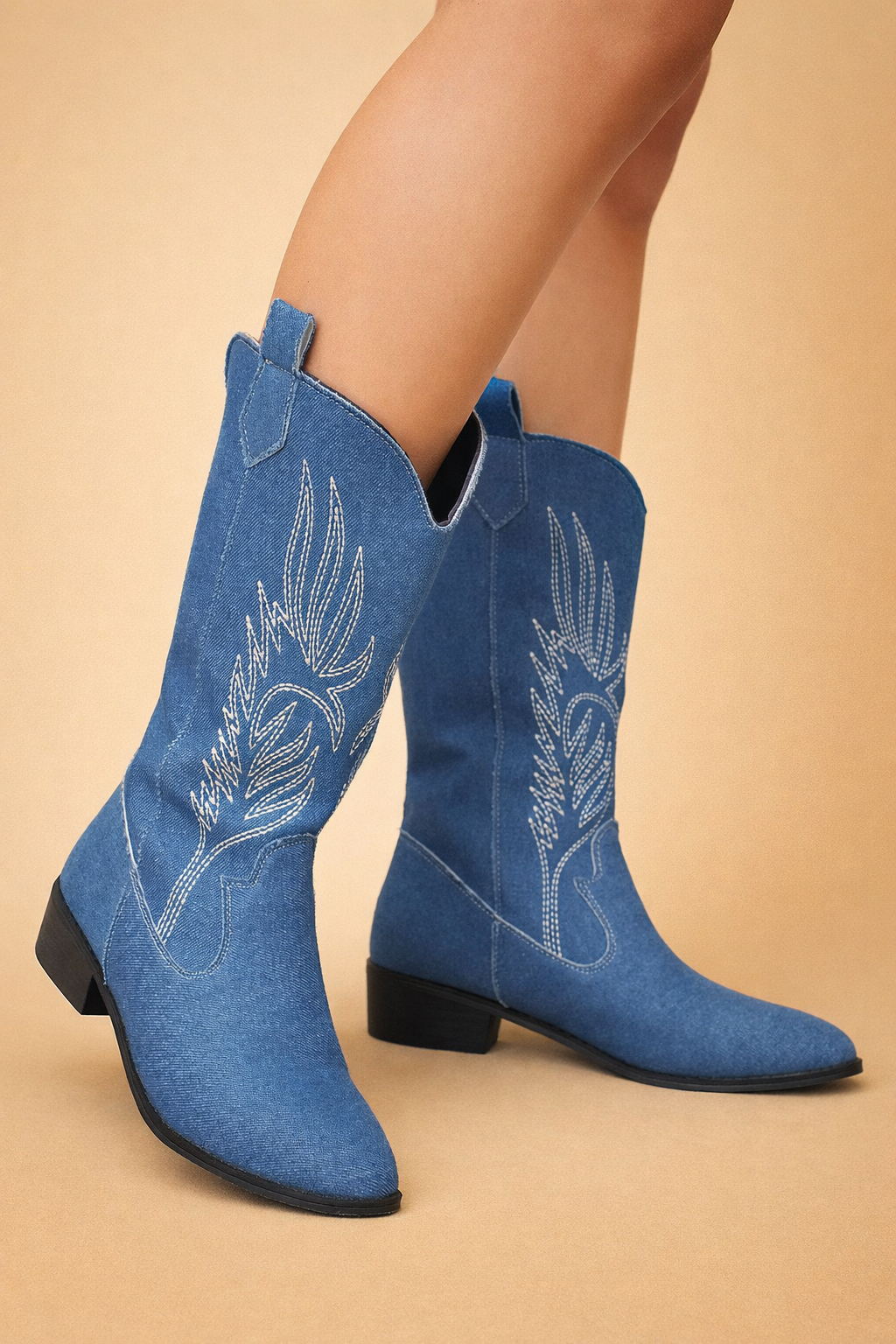 AMELIA | Stylish PU Leather Soft Lining Cowboy Boots
