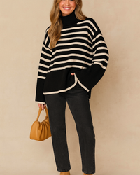 Adrianna | Striped turtleneck sweater