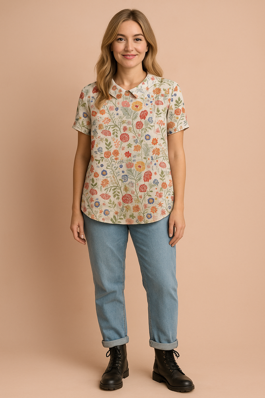 Alina | Summer blouse with a delicate pattern