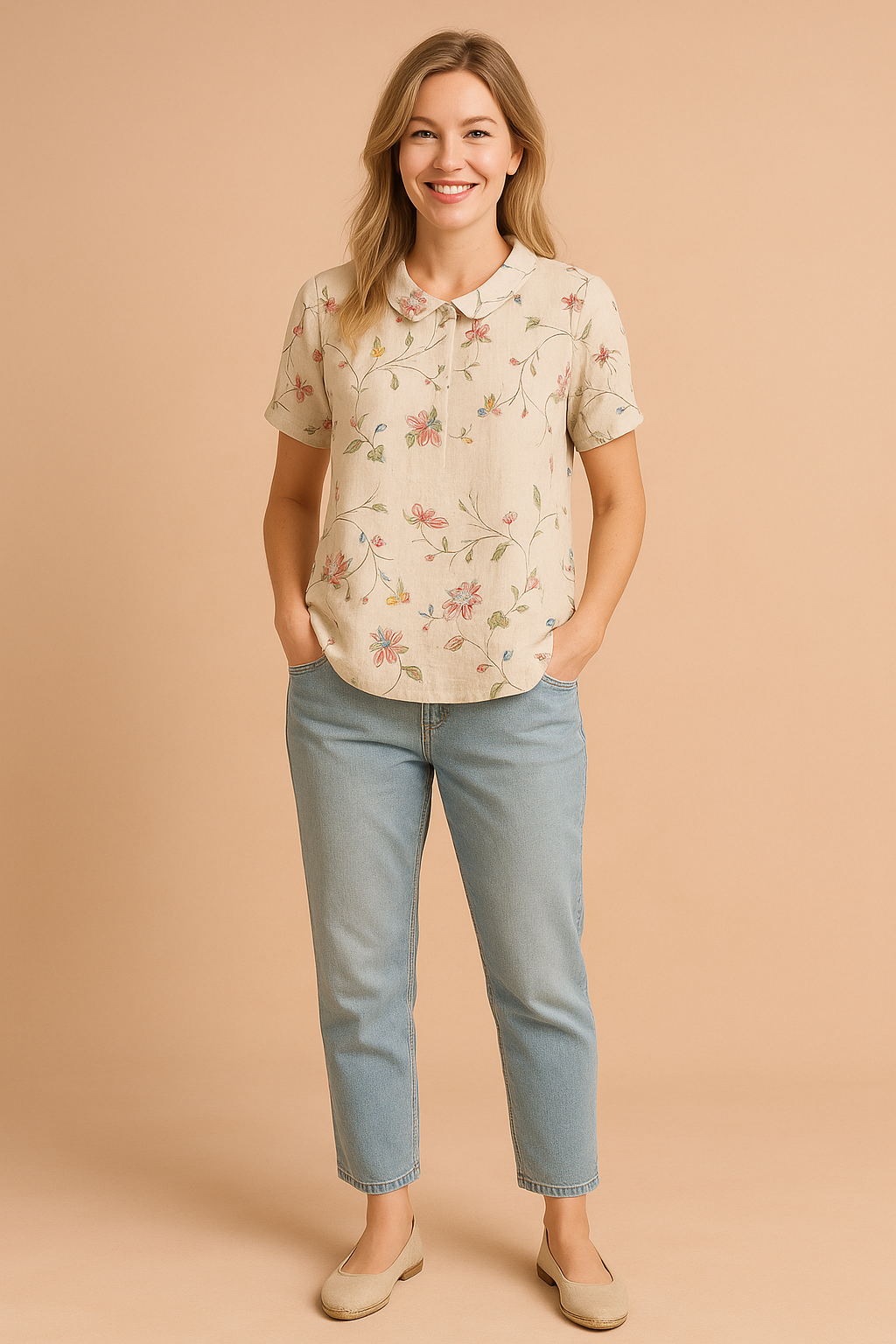 Alina | Summer blouse with a delicate pattern