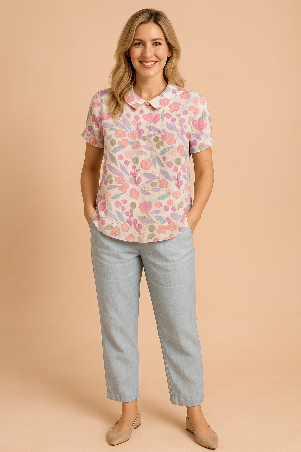 Alina | Summer blouse with a delicate pattern