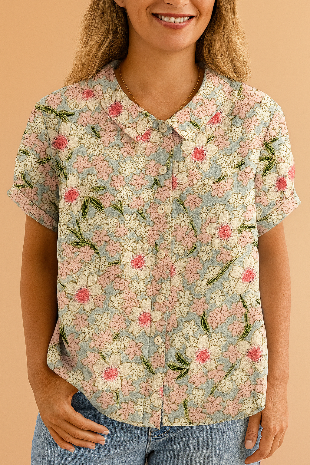 Alina | Summer blouse with a delicate pattern