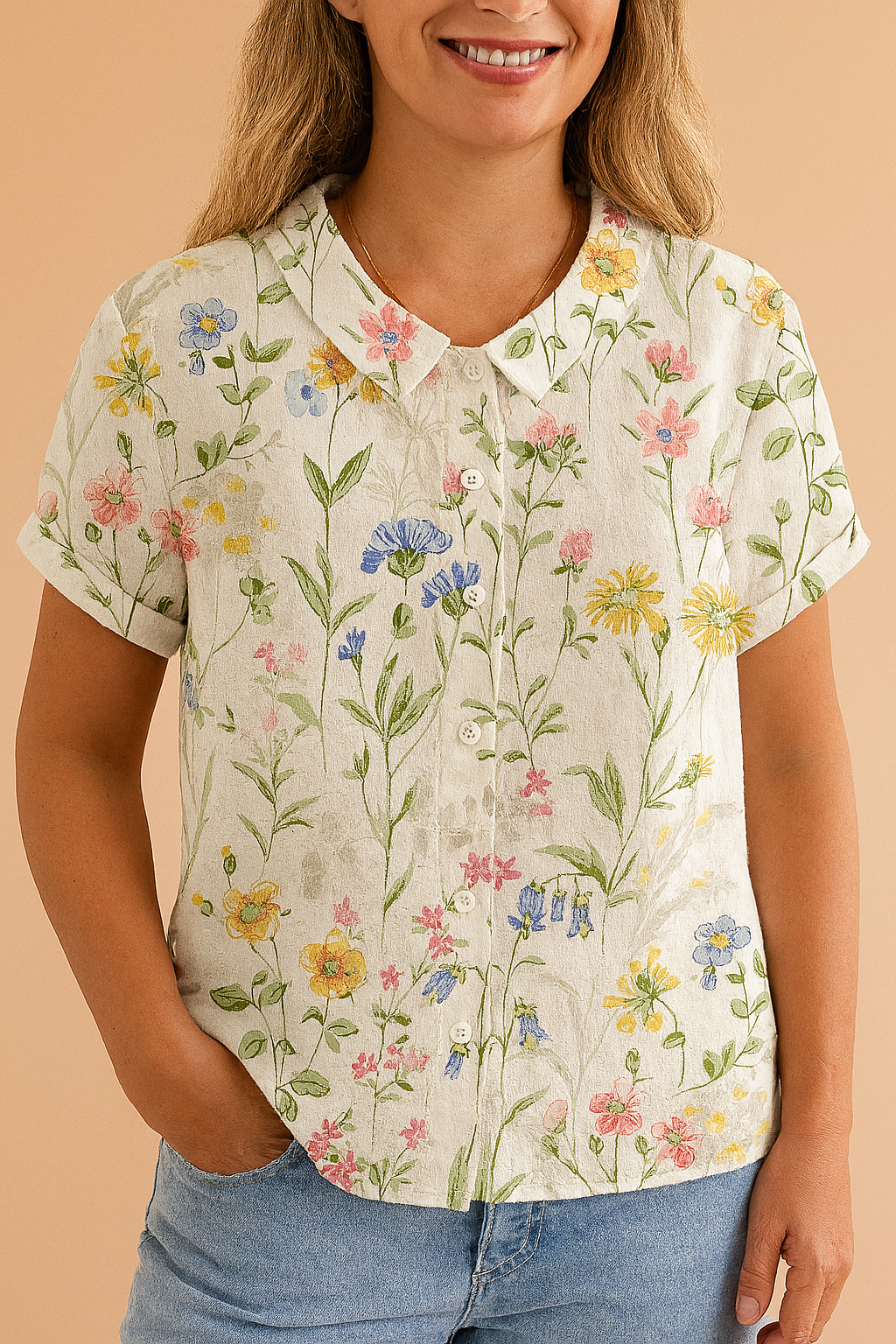 Alina | Summer blouse with a delicate pattern