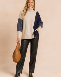 Amari | Patchwork Sweater in a Fashionable Style