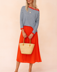 Amelia | Striped sweater with contrasting trim