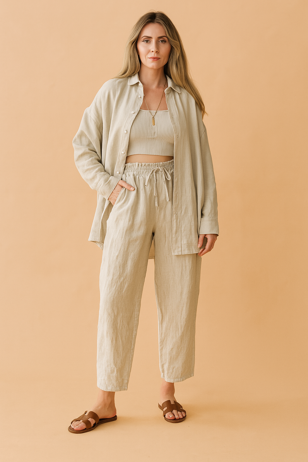 Amy | Comfortable blouse and button-up pants