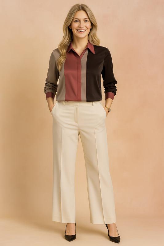 Aria | Elegant blouse with a fashionable contrast