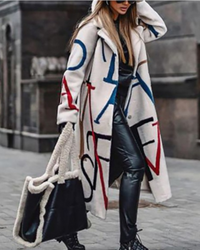 Aya | Long women's coat with stylish designer patterns