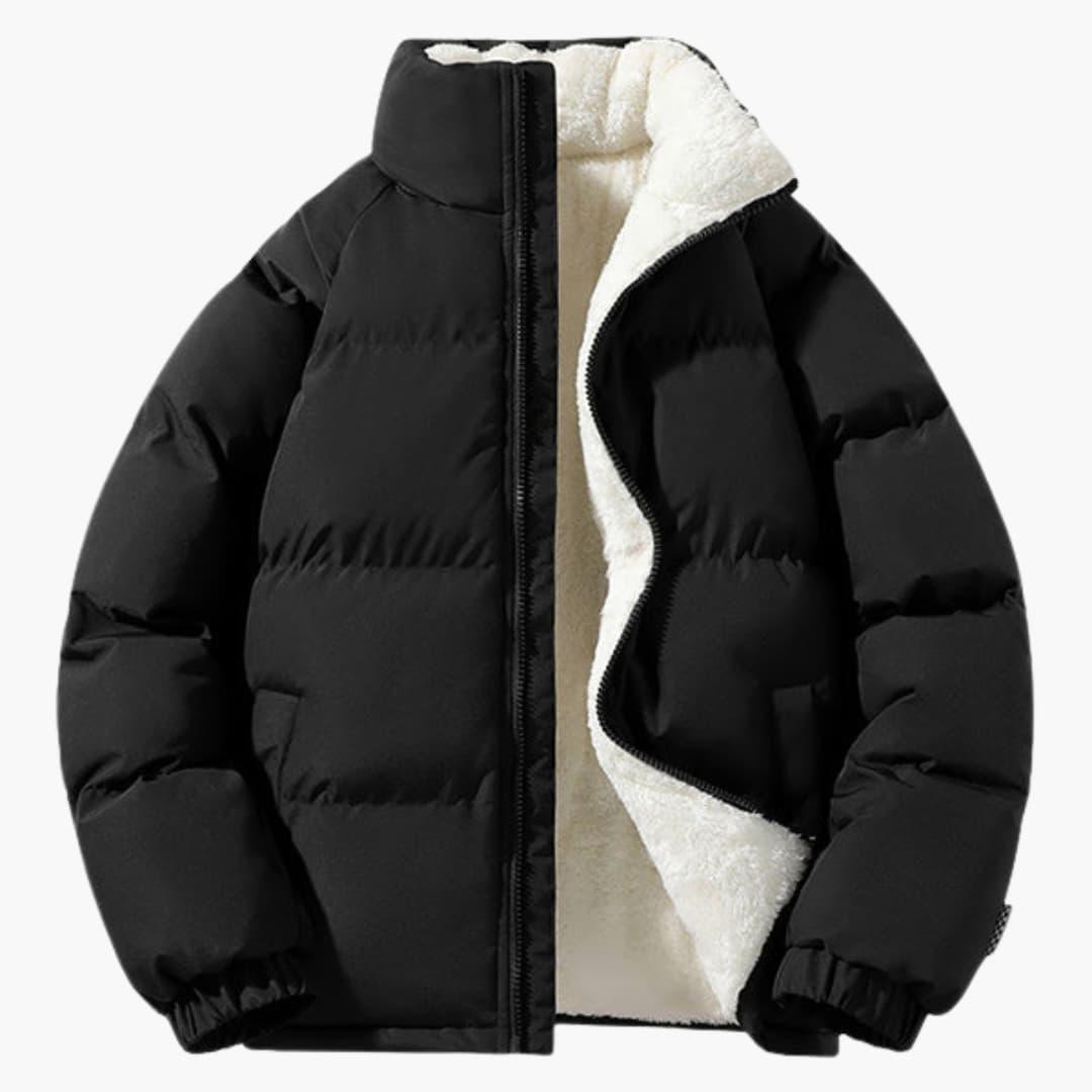 Black Puffer Jacket Women - Warm Winter Coats for Women with Fleece Lining and Hood