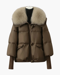 Black Puffer Jacket Women with Faux Fur Collar - Stylish Women's Winter Coats for Cold Weather