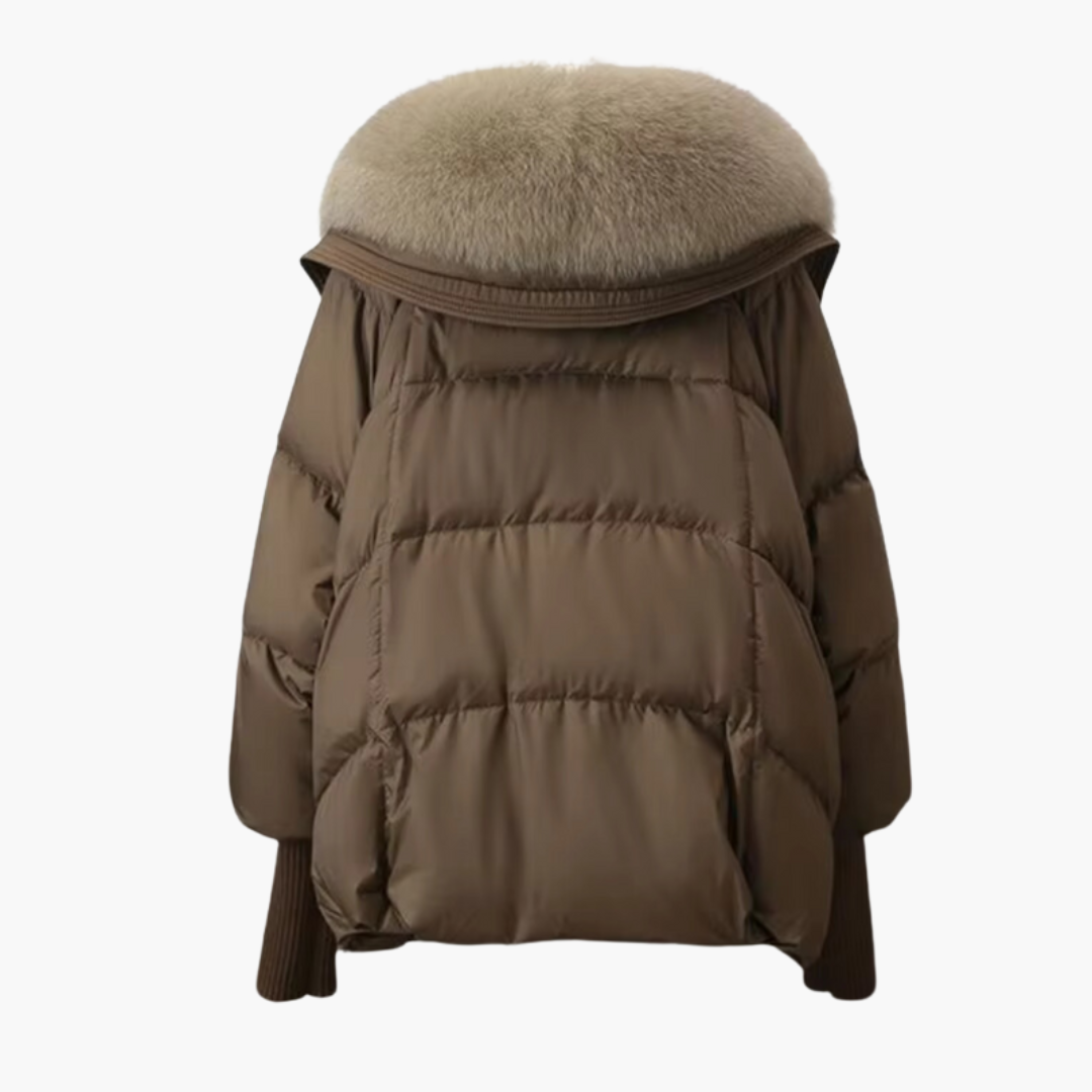 Black Puffer Jacket Women with Faux Fur Collar - Stylish Women's Winter Coats for Cold Weather