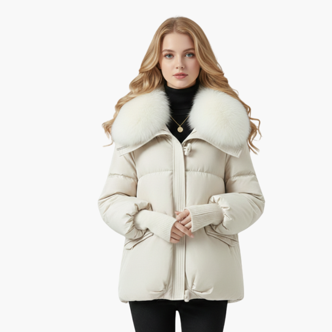 Black Puffer Jacket Women with Faux Fur Collar - Stylish Women's Winter Coats for Cold Weather