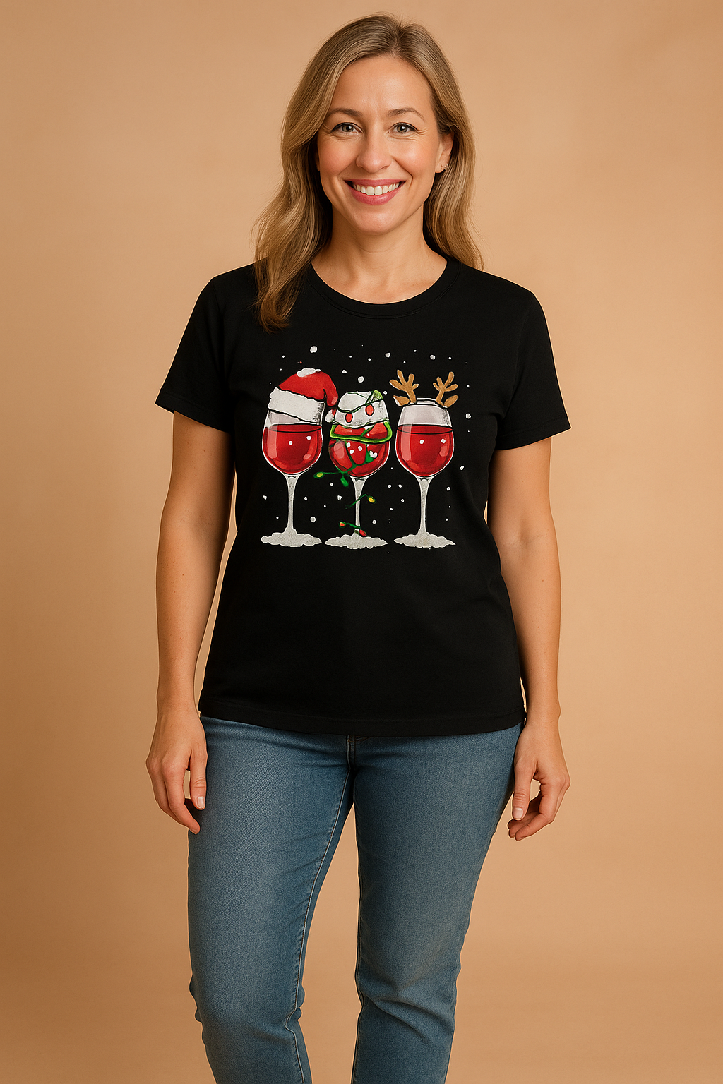 Caroline T-shirt | "Dear Santa, Bring Wine"