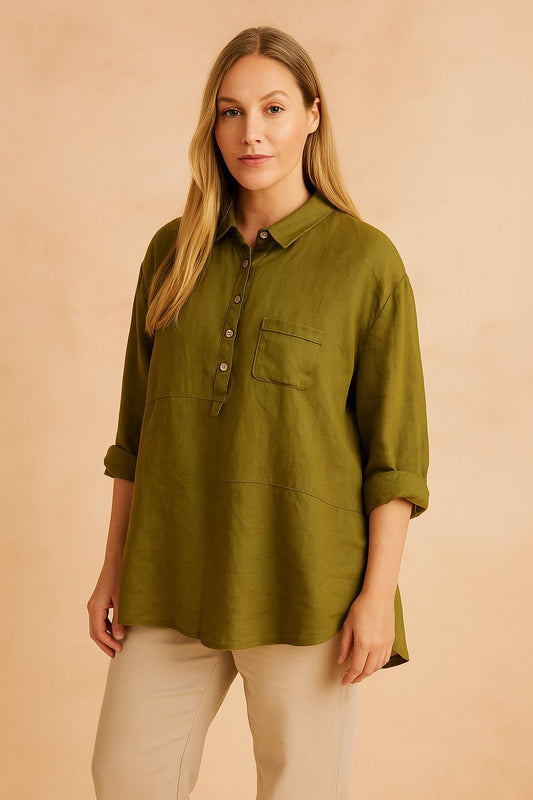 Cecilia | Women's Casual T-Shirt with Buttons and pocket