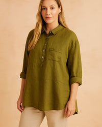 Cecilia | Women's Casual T-Shirt with Buttons and pocket