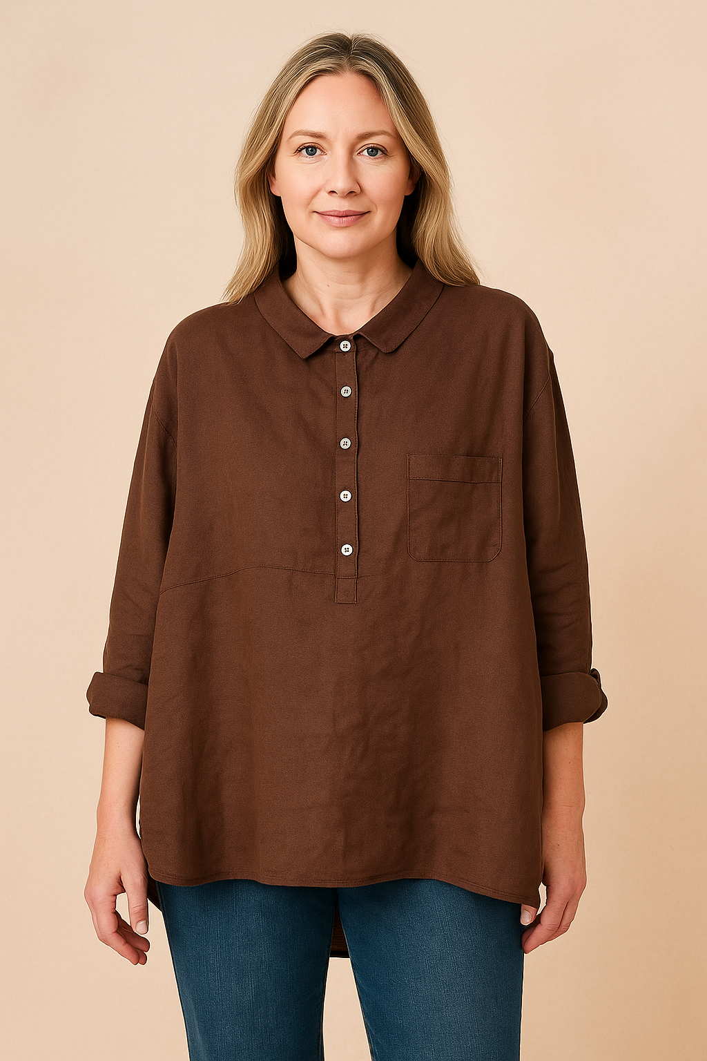 Cecilia | Women's Casual T-Shirt with Buttons and pocket