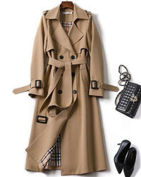 Christai | Women's Long Trench Coat | Buttoned Down Jacket