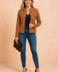 Natalie | Tailored Military-Inspired Short Jacket with Structured Fit