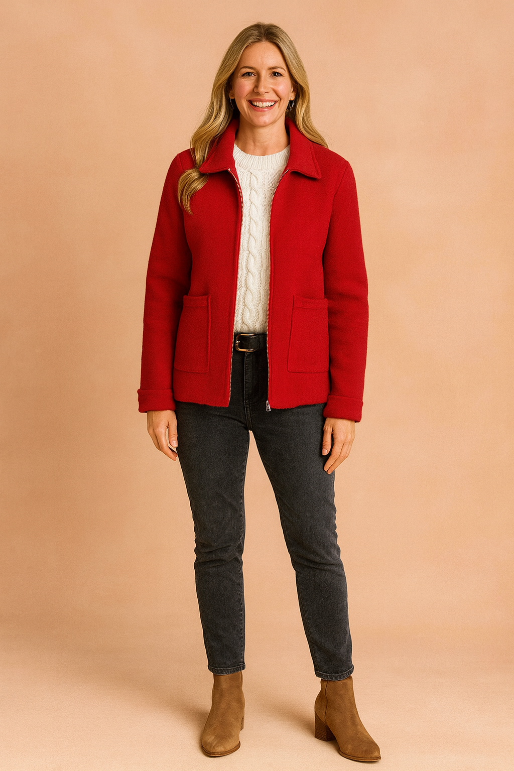 Debbie | Cropped Jacket with Zip and Pockets