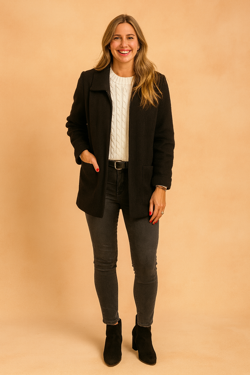 Debbie | Cropped Jacket with Zip and Pockets