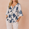 Dominika | Elegant blouse with a floral print and buttons