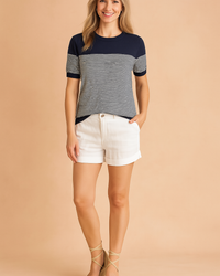 EDITH | Striped short-sleeved top