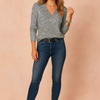 ELOISE | Sparkling V-neck blouse