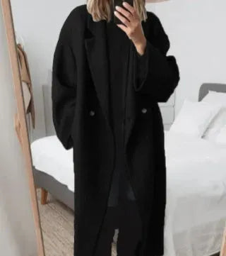 Elegant Oversized Button-Down Coat for Women - Stylish Layering Piece