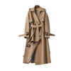 Elegant Women's Double-Breasted Trench Coat with Belt