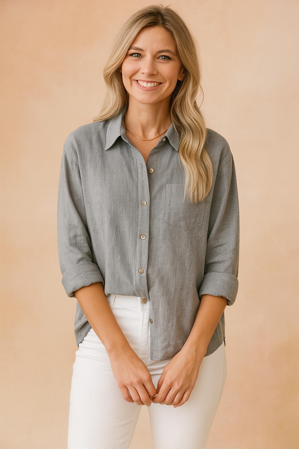 Ellie | Loose-fitting shirt blouse with pocket