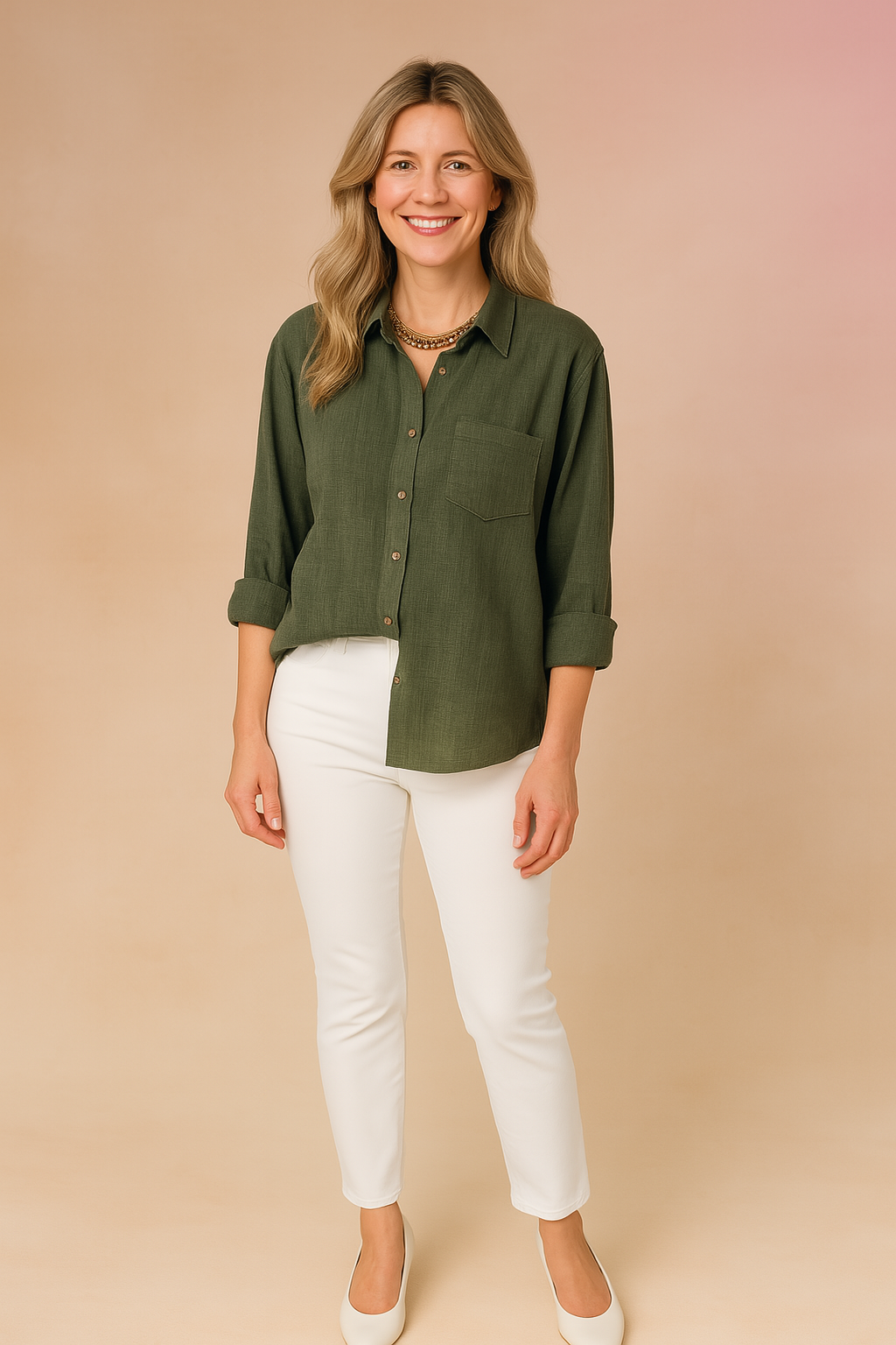 Ellie | Loose-fitting shirt blouse with pocket