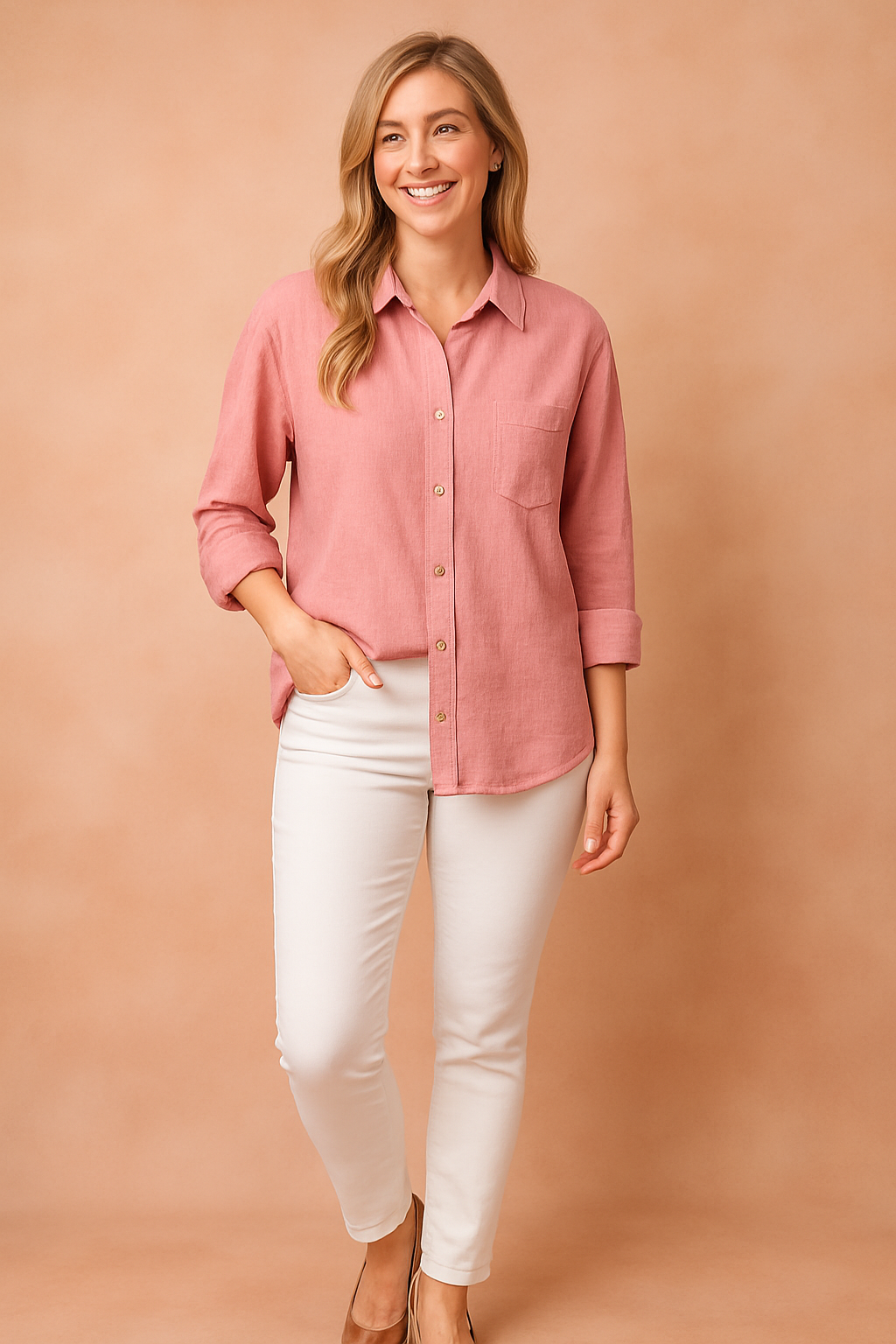 Ellie | Loose-fitting shirt blouse with pocket