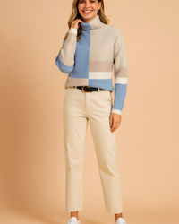 Emilia | Geometric high-neck sweater
