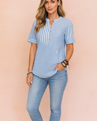 Estella | Comfortable cotton striped blouse