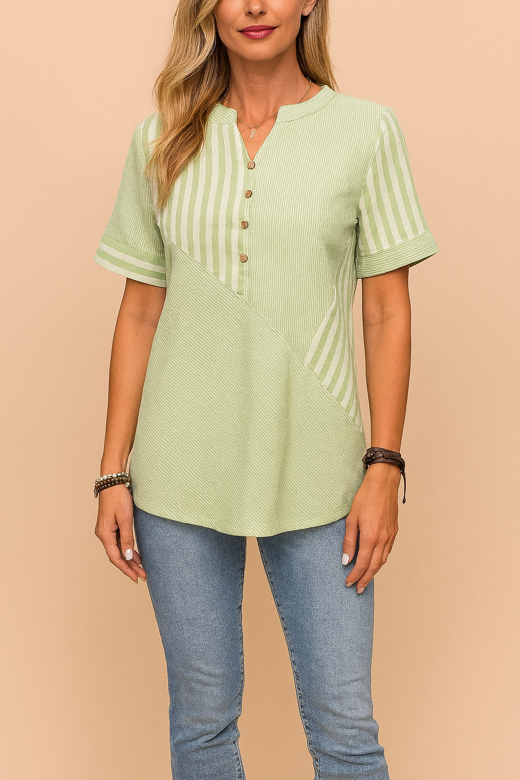 Estella | Comfortable cotton striped blouse