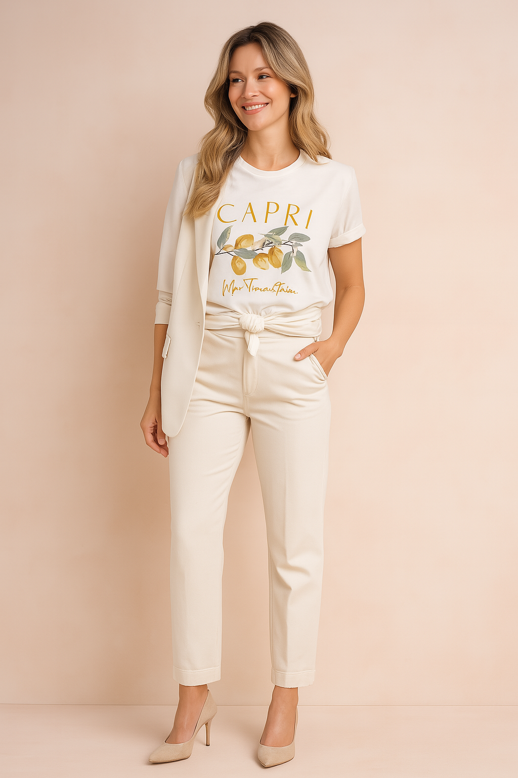 Eveleen | Capri Lemon Print T-Shirt