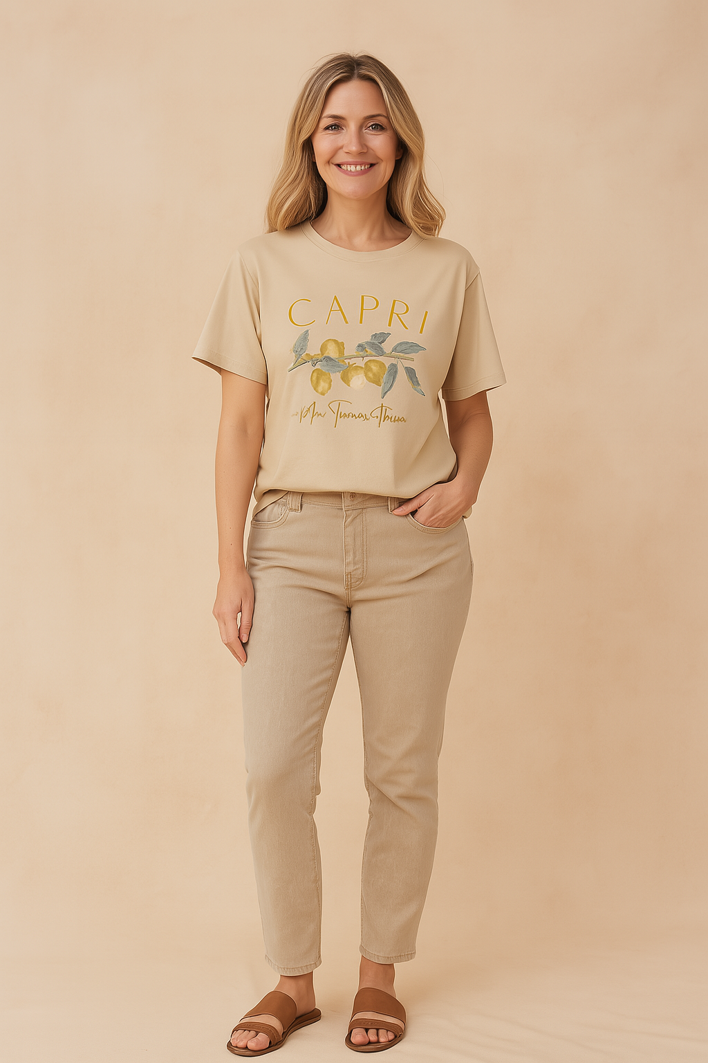 Eveleen | Capri Lemon Print T-Shirt
