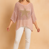 Ewa | Openwork Blouse with a Glamorous Star